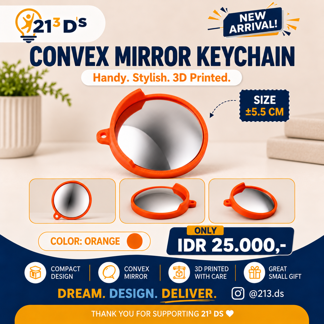 Convex Mirror Keychain