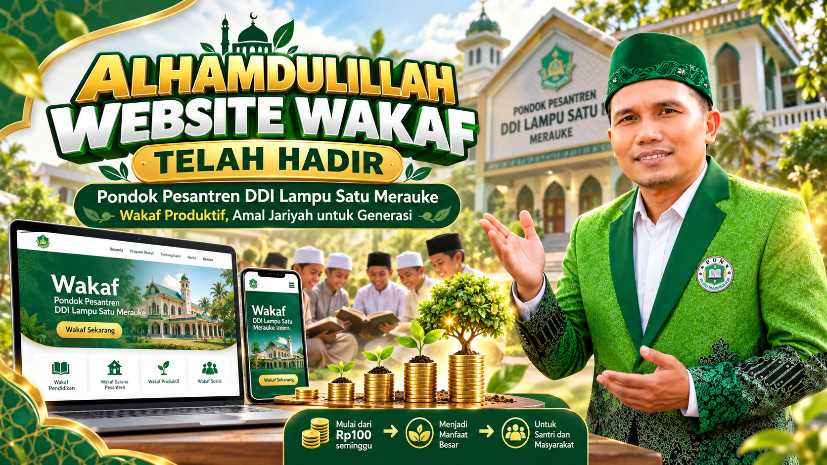 Ucapan Syukur Atas Hadirnya Website Wakaf Pondok Pesantren DDI Lampu Satu Merauke