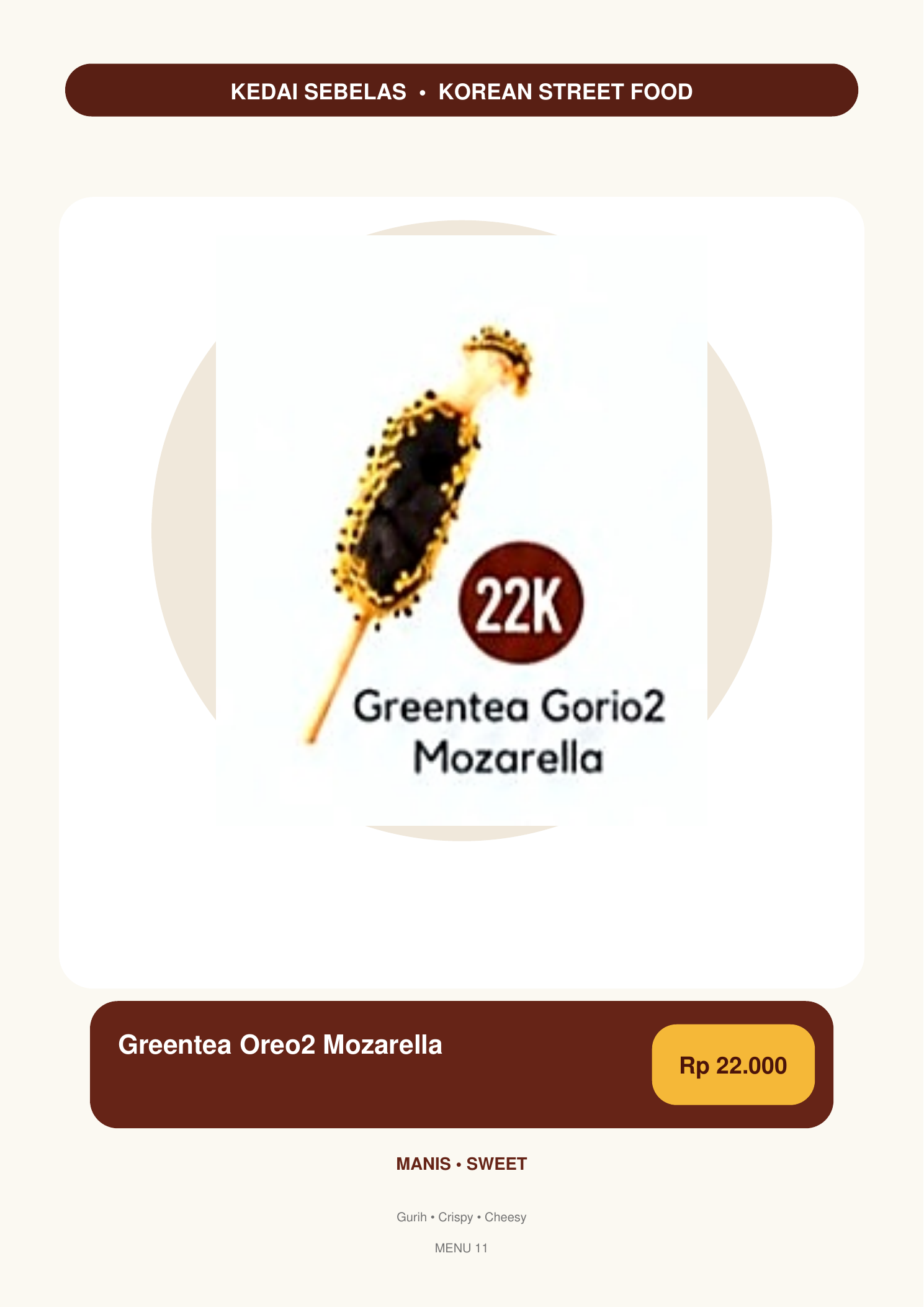 Foto Corndog Greentea Gorio rio Mozarela