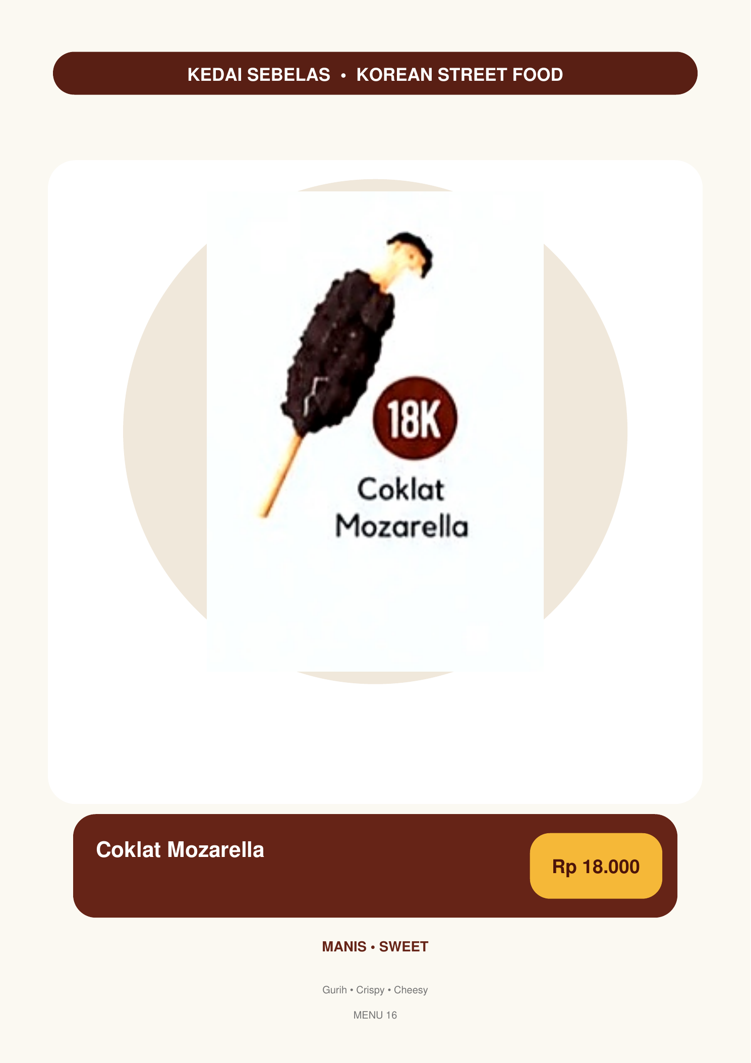 Foto Corndog Coklat Mozarela